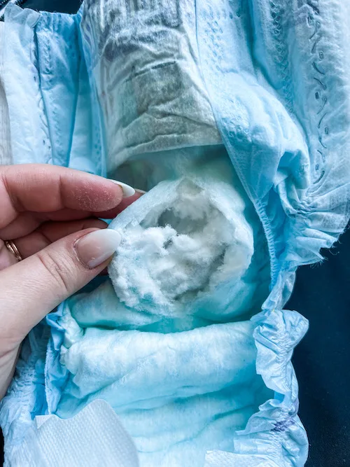 inside of a baby diaper