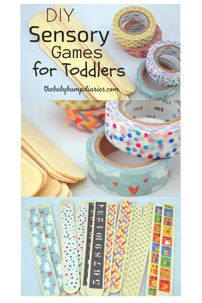 DIY Sensory Game with Popsicle Sticks & Washi Tape