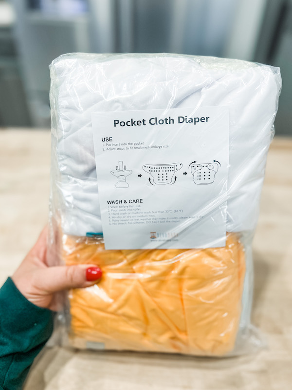 cloth diapers in packaging