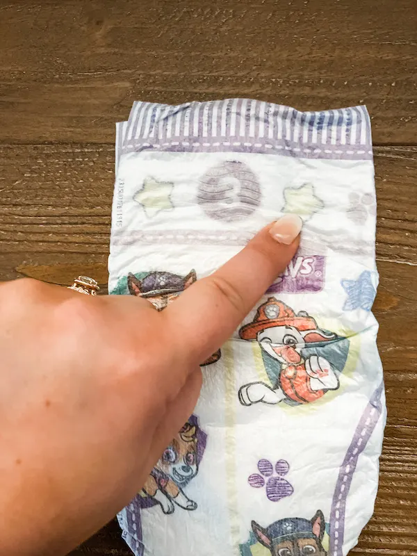 tab outlines on a diaper