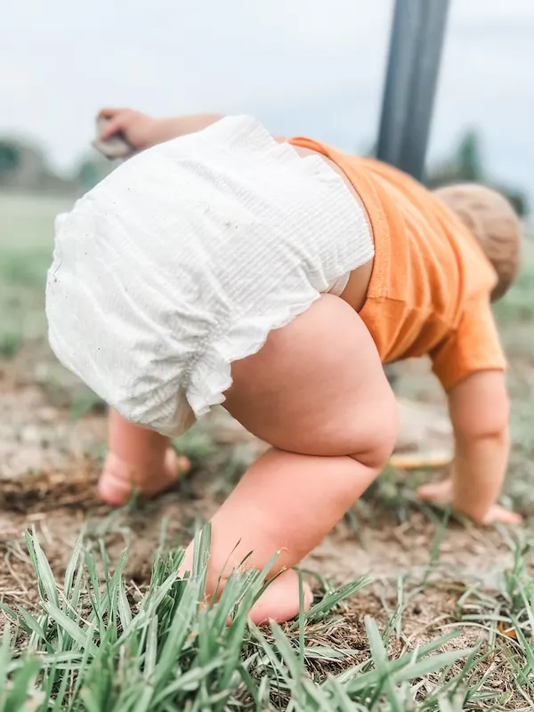 baby wearing a diaper